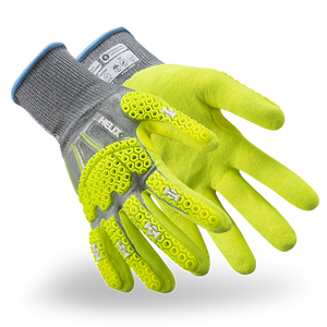 HexArmor A6 Cut Impact Gloves in grey and yellow