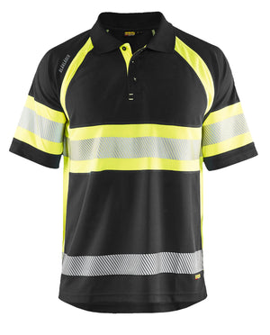 Blaklader hi-vis polo shirt in black and yellow color