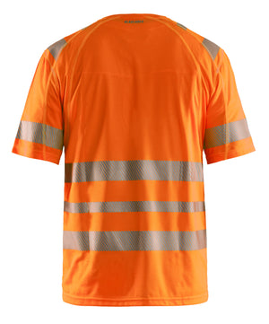 Back view Blaklader Hi-Vis T-Shirt in orange