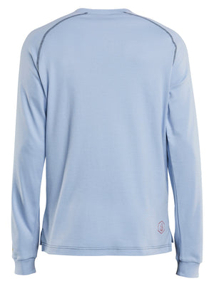 Back view of Blaklader FR Henley Shirt in light blue color