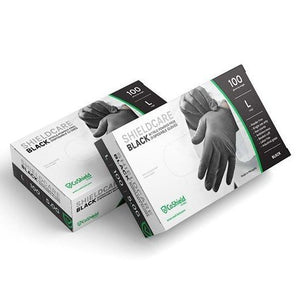 ShieldCare Nitrile Black Disposable Gloves