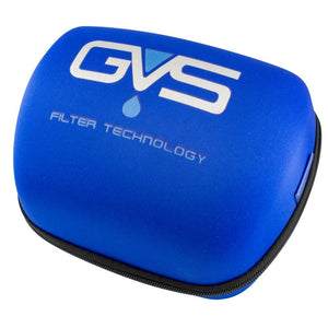 Blue case with GVS logo and 'Filter Technology' text on a white background