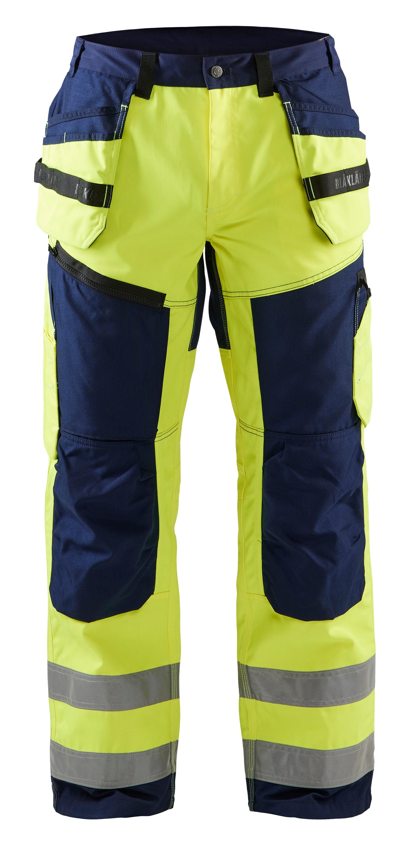 Blaklader Hi‑Vis X1600 Utility Work Pants  in yellow and navy