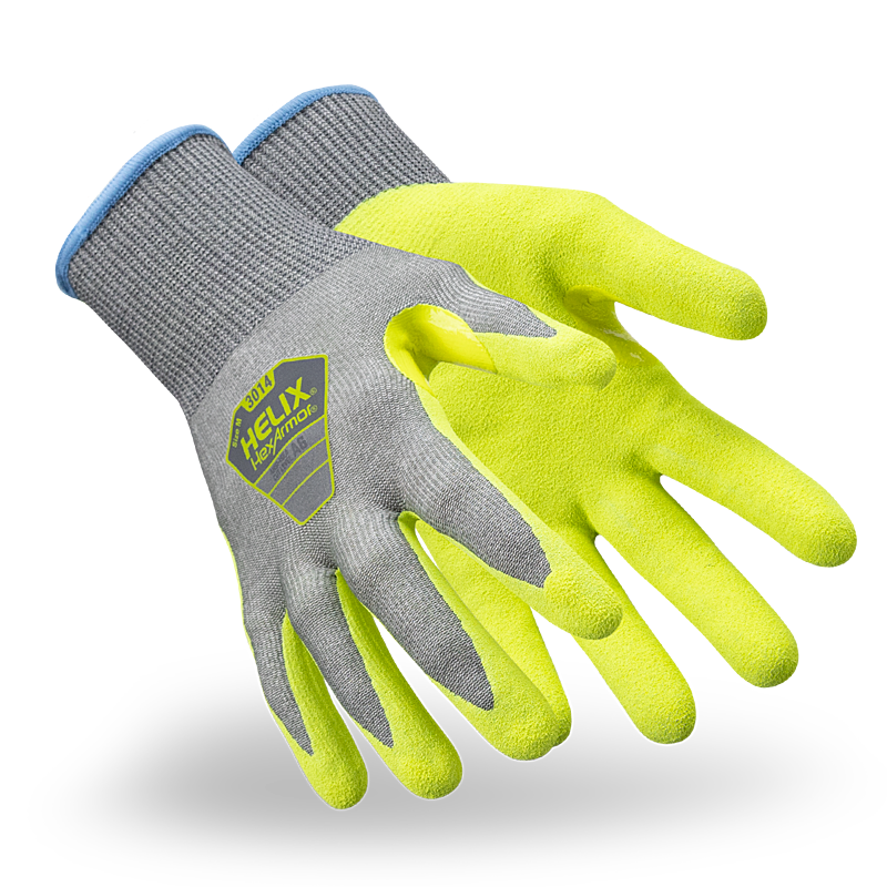A pair of HexArmor A6 Cut resistant gloves