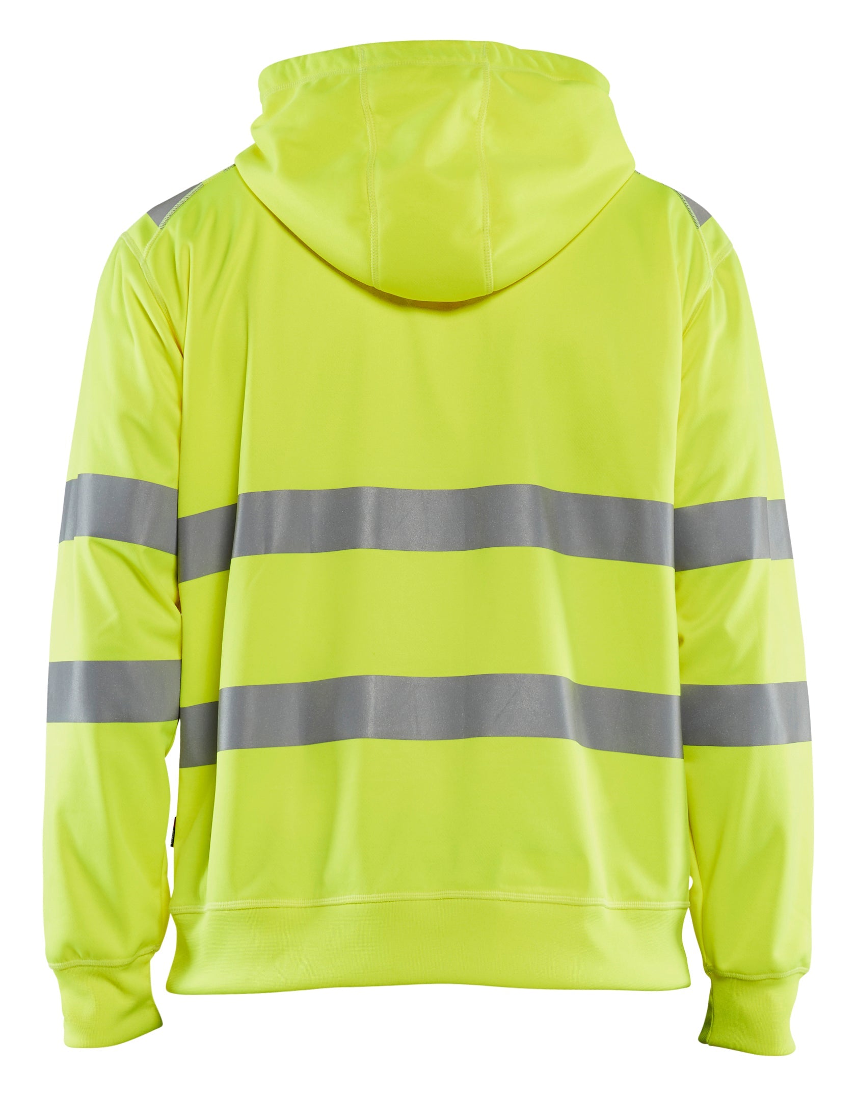 Back view of Blaklader Hi‑Vis Hooded Sweatshirt in yellow