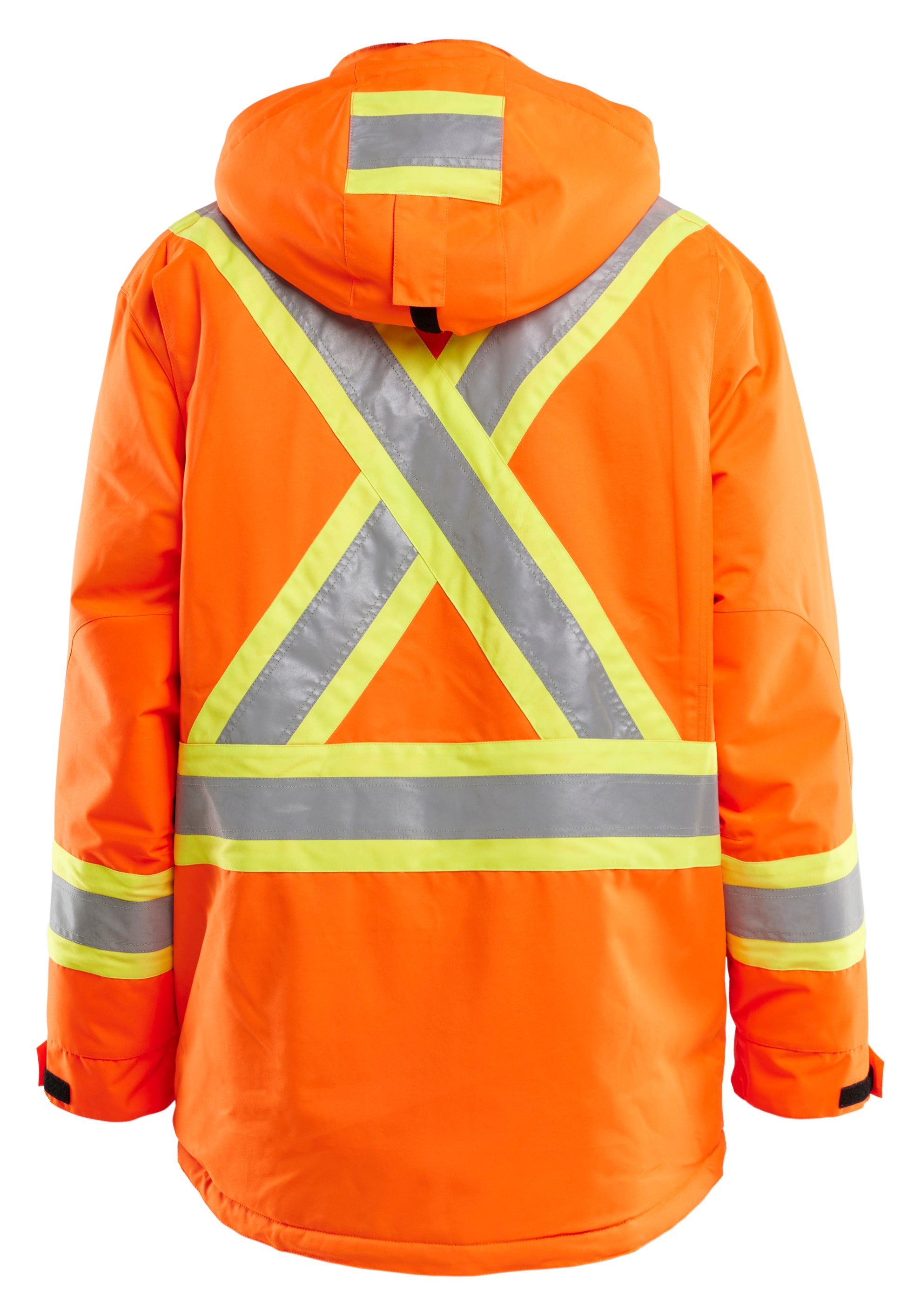 Back view of Blaklader Hi-Vis winter parka 