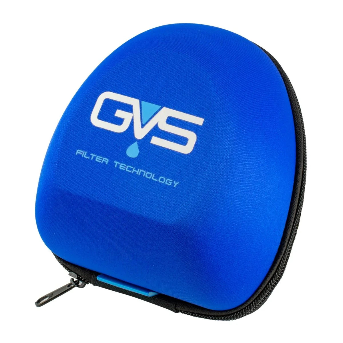 Blue case with GVS Filter Technology logo on a white background