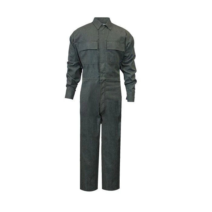 Green coverall on a white background