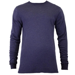 Navy blue long-sleeve shirt on a white background