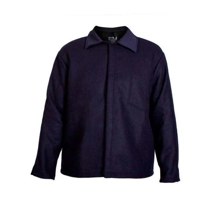 Navy blue jacket on a white background