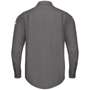 Back view of grey Bulwark FR Work Shirt