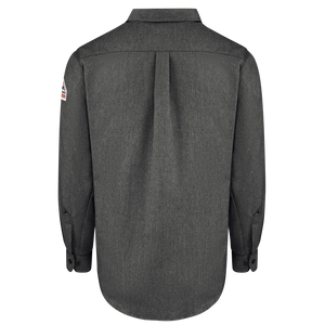 Back view of Bulwark FR Work Shirt in grey