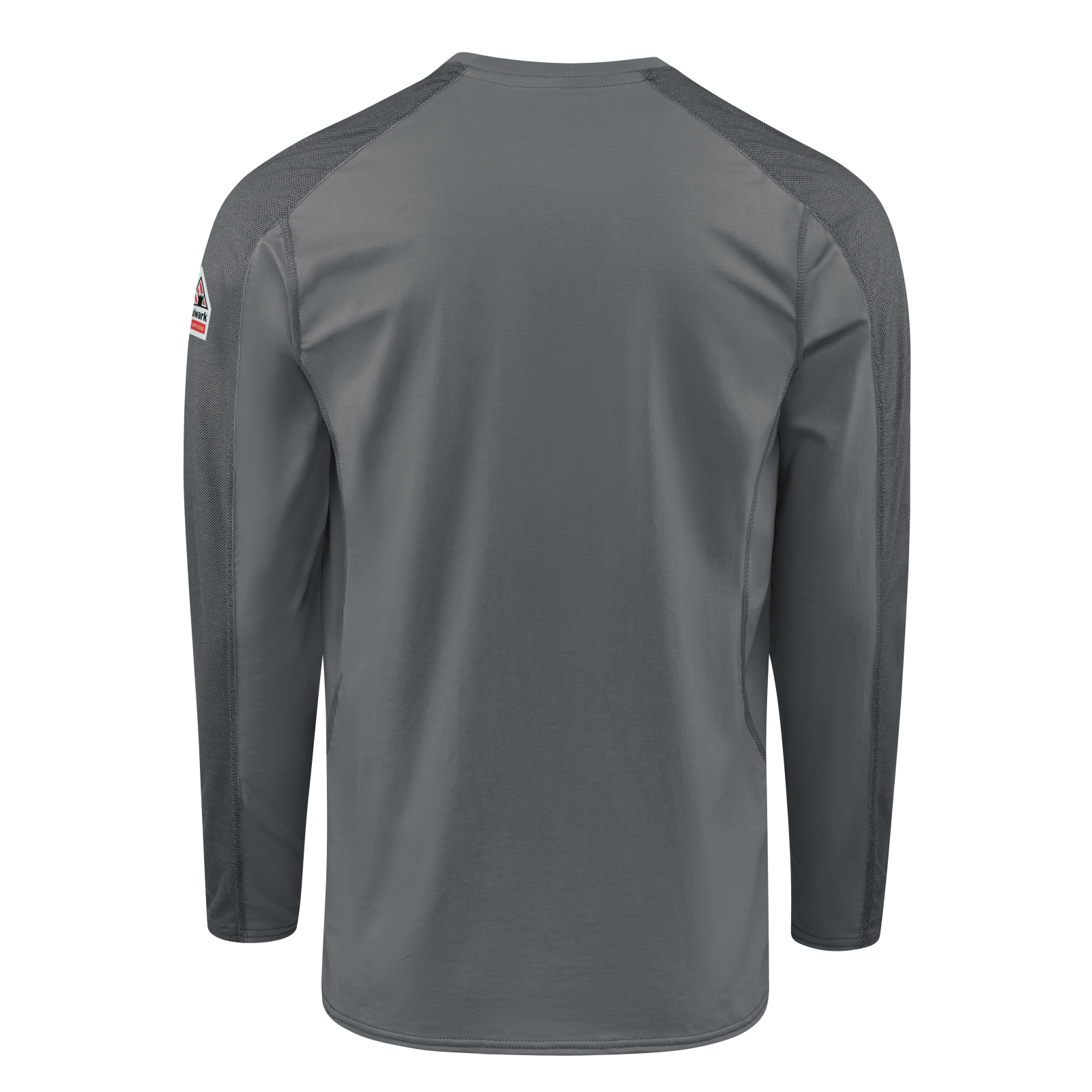 Back view of grey Bulwark Men’s FR Flex Knit Tee