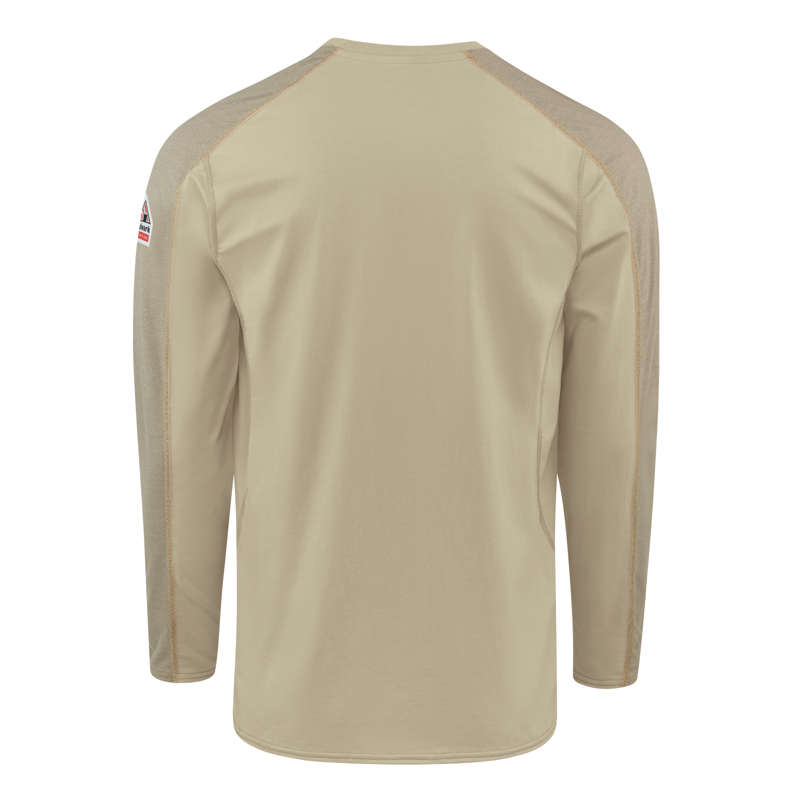 Back view of beige Bulwark Men’s FR Flex Knit Tee