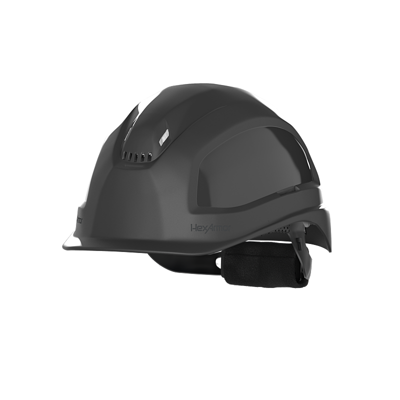 Hexarmor Class C safey helmet with vents in black color