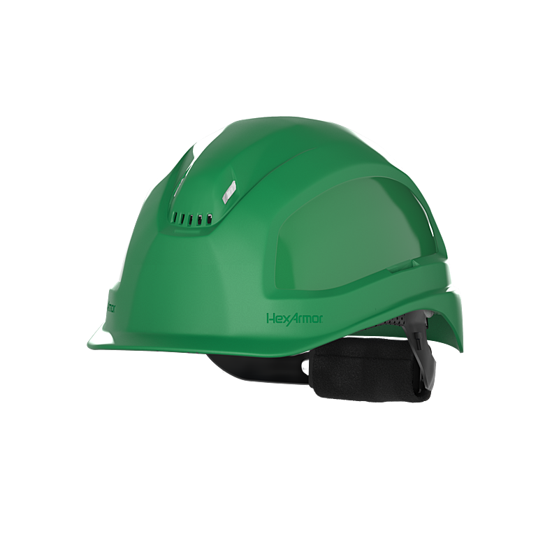 Hexarmor Class C safey helmet with vents in green color