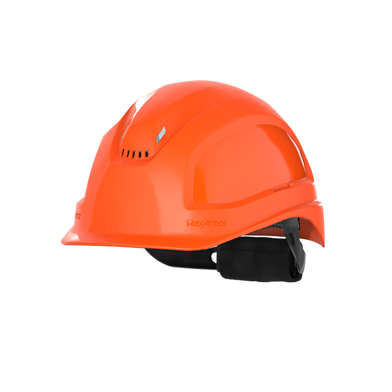 Hexarmor Class C safey helmet with vents in orange color