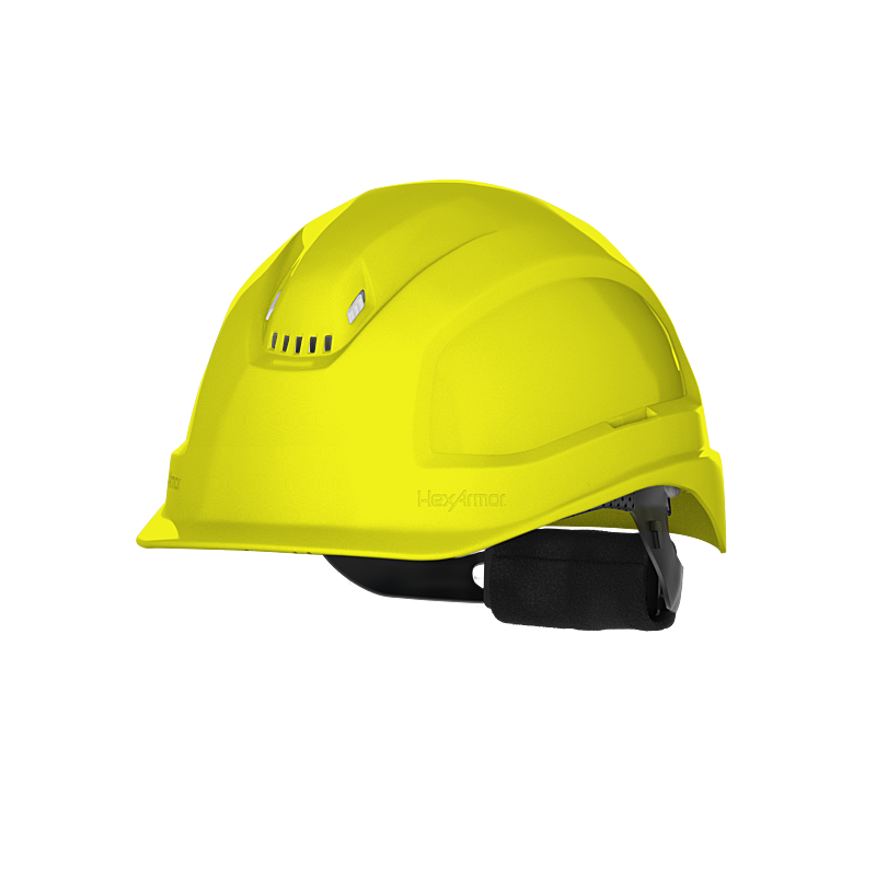 Hexarmor Class C safey helmet with vents in yellow color