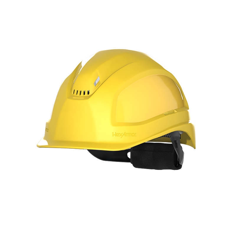 Hexarmor Class C safey helmet with vents in yellow color
