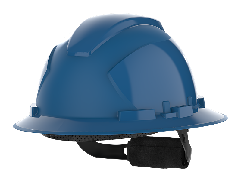 HexArmor Full Brim Safety Helmet in blue color