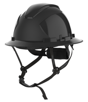 HexArmor Full Brim Safety Helmet in black color