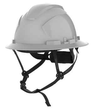 HexArmor Full Brim Safety Helmet in light grey color