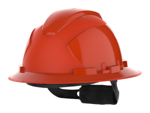 HexArmor Full Brim Safety Helmet in orangish red color