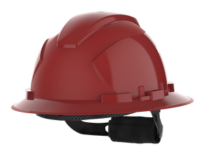 HexArmor Full Brim Safety Helmet in maroon color