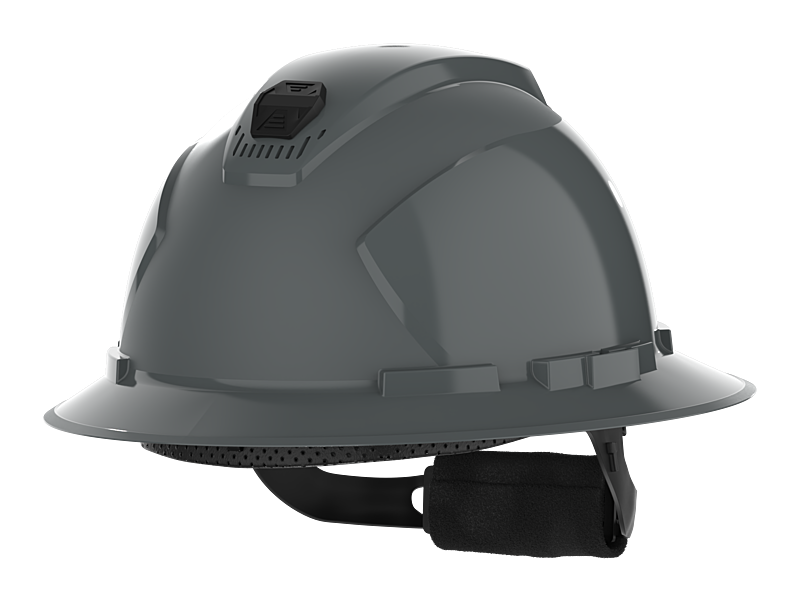 HexArmor full brim safety helmet in dark grey