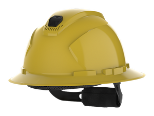 HexArmor full brim safety helmet in pale yellow