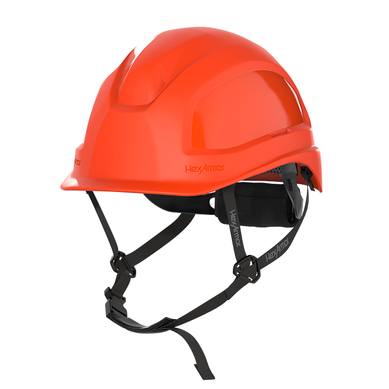 Orangish red HexArmor Class E Type 1 Safety Helmet 