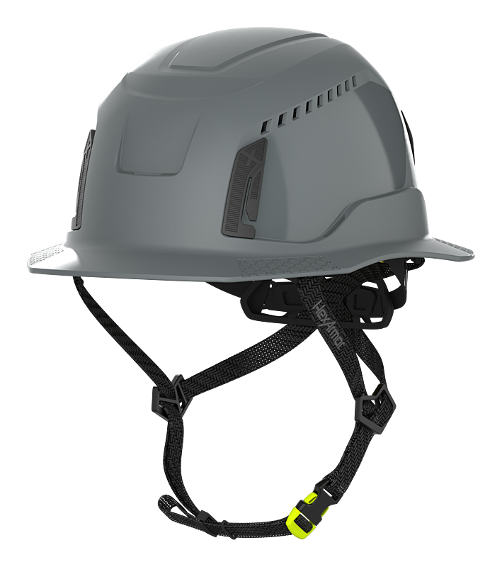 Grey HexArmor Vented Safety Helmet