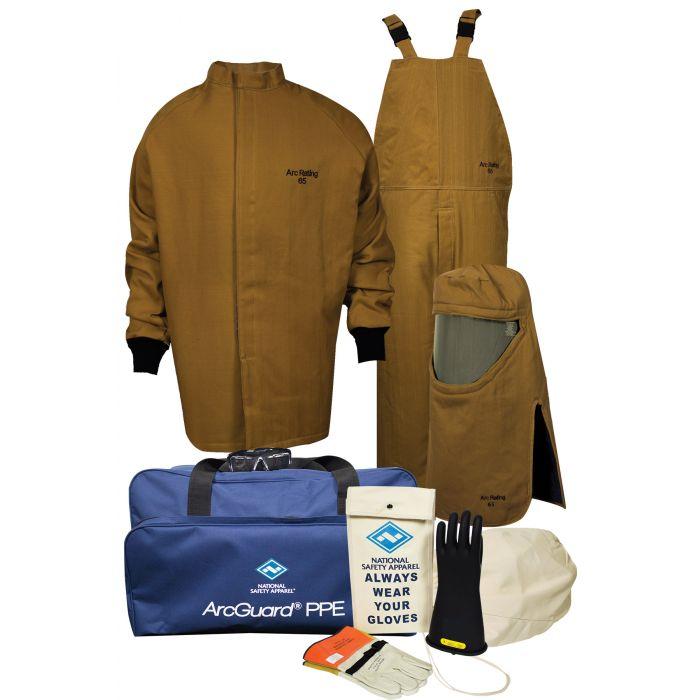 Arc Flash Kit - 65 Cal - Short Coat, Bib Overall, Hood
