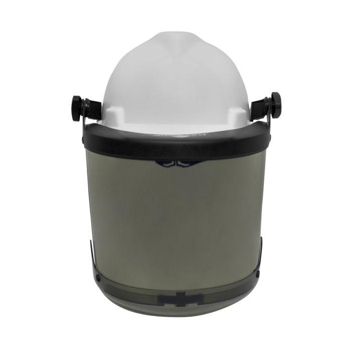 Cap-Style Hard Hat Helmet with 12 Cal Arc Flash, Adjustable Flip-Up Faceshield, Standard Slotted Helmet Mounted
