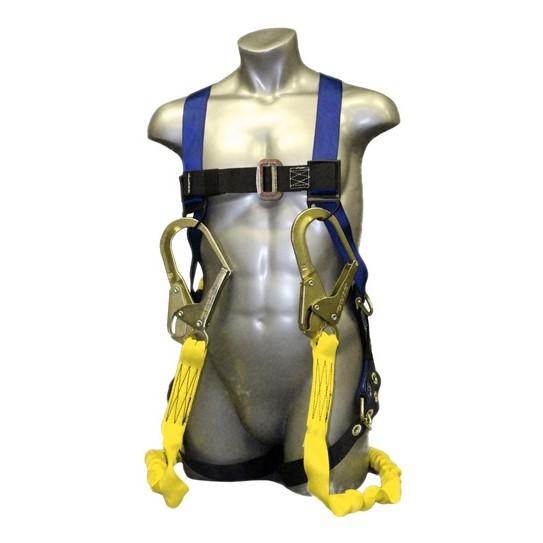 Fall Safety Kit - 3D (Back & Hips), 6 Twin Leg, Mating/Tongue Buckles, Rebar hooks