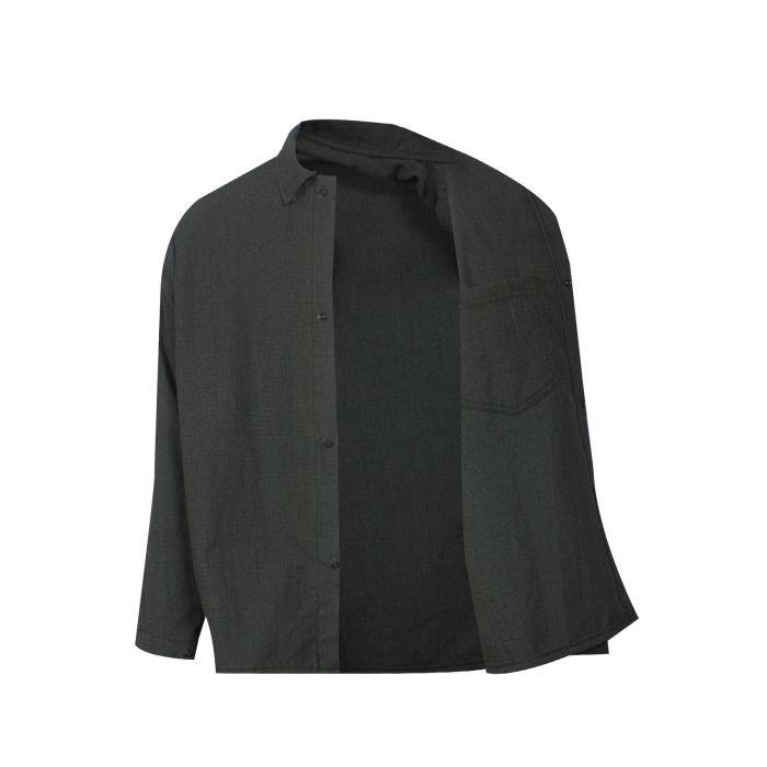 Fire and Arc Flash Resistant Jacket, OPF Blend Fabric, 30 in. Long, Covered Snap Front Closure and Inner Chest Pocket