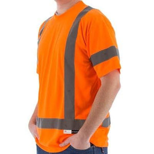 High Visibility Birdseye Mesh Short or Long Sleeve Shirts with Reflective Striping