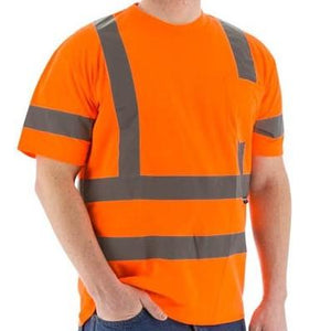 High Visibility Birdseye Mesh Short or Long Sleeve Shirts with Reflective Striping